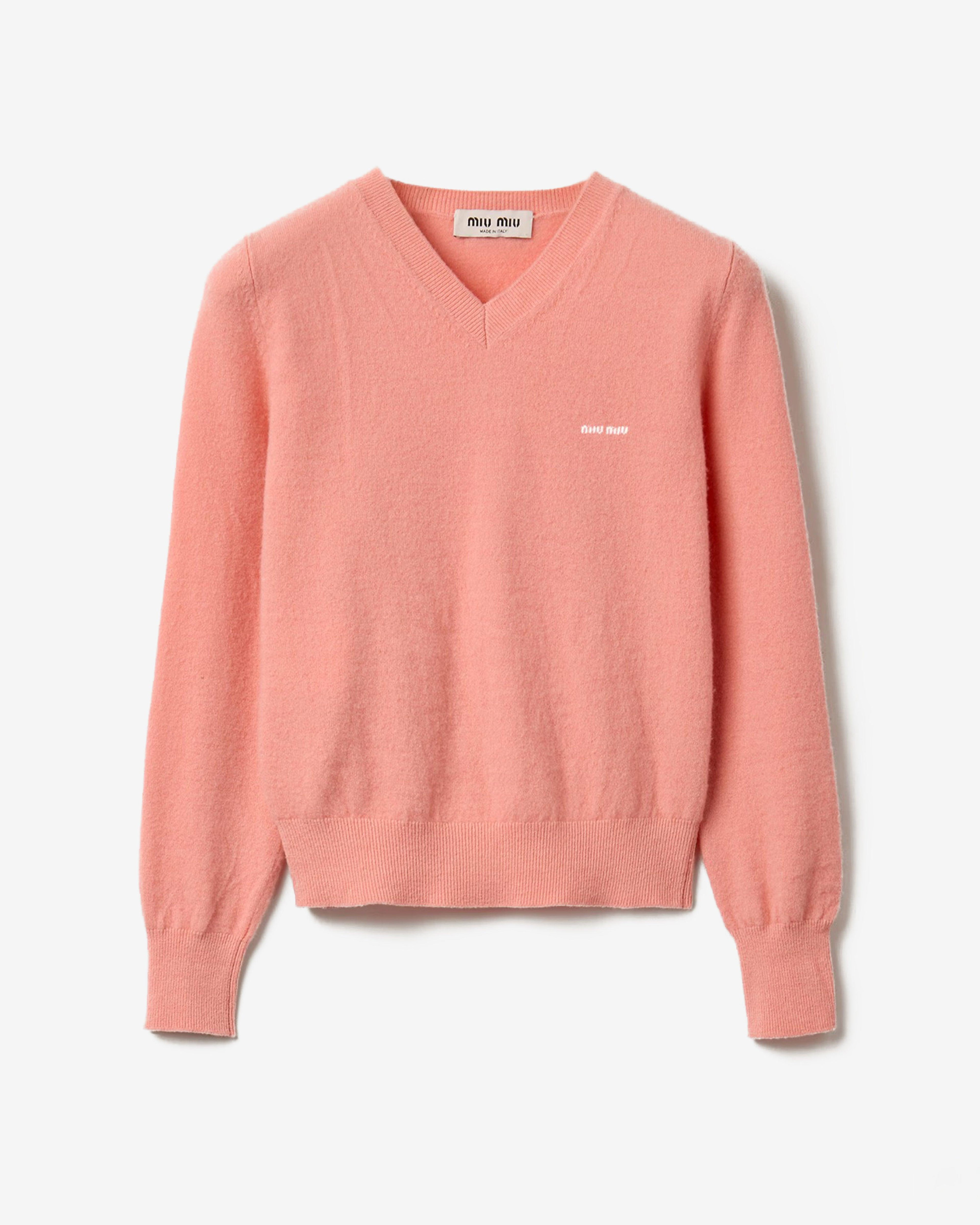 Miu Miu - V-neck Wool Cardigan - (Apricot) by MIU MIU