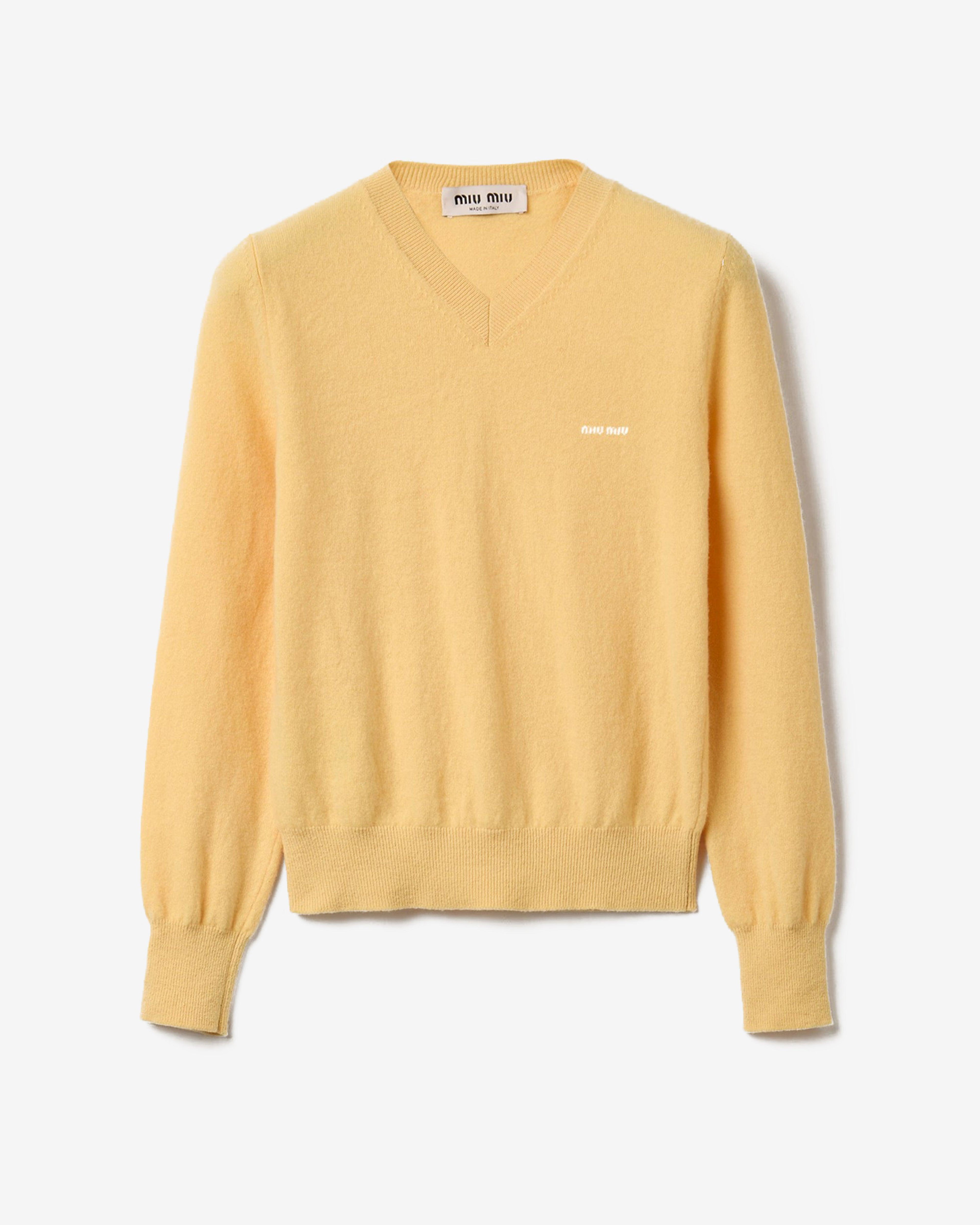 Miu Miu - V-neck Wool Cardigan - (Cream) by MIU MIU