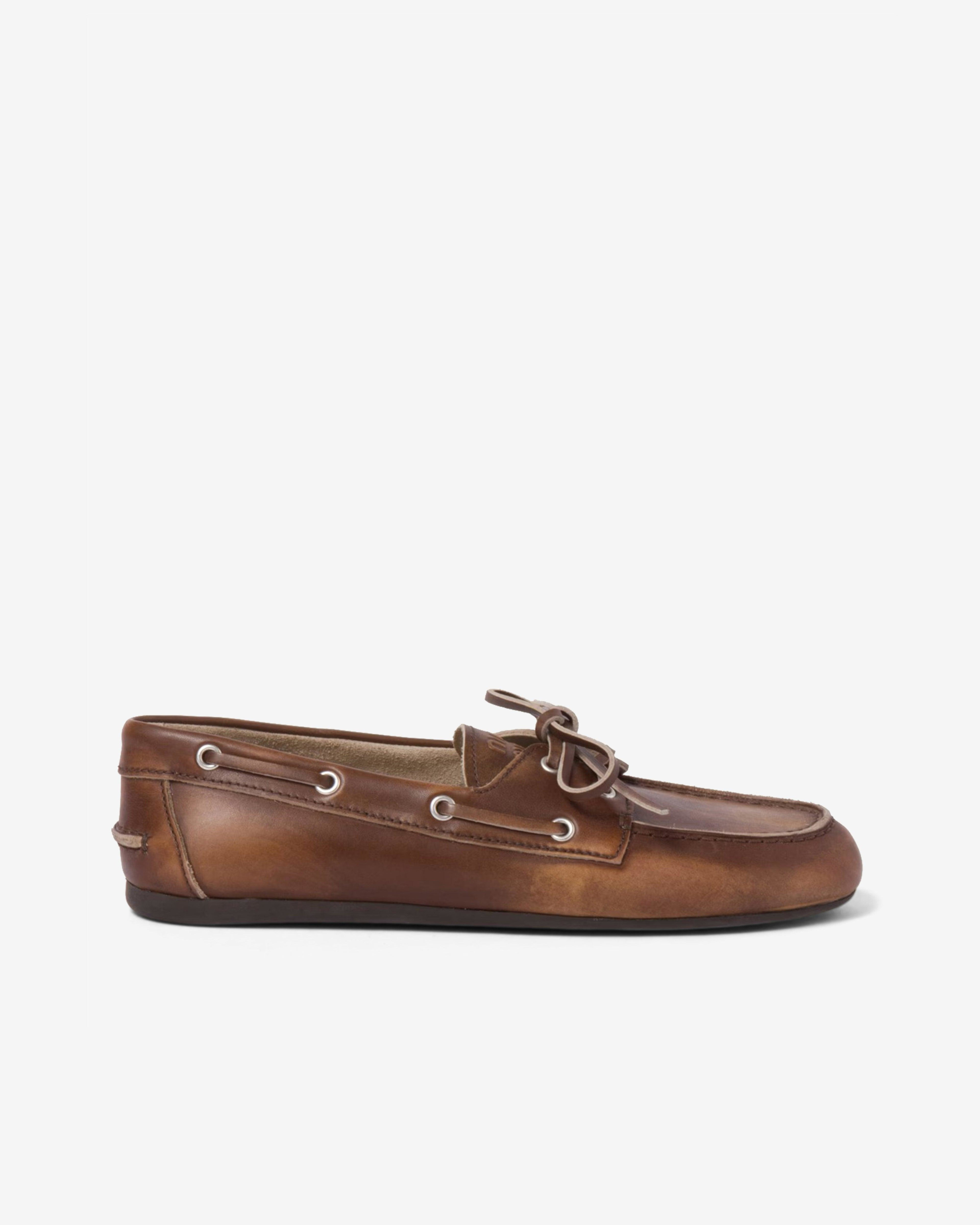 Miu Miu - Women’s Bleached Deck Shoes - (Sienna) by MIU MIU