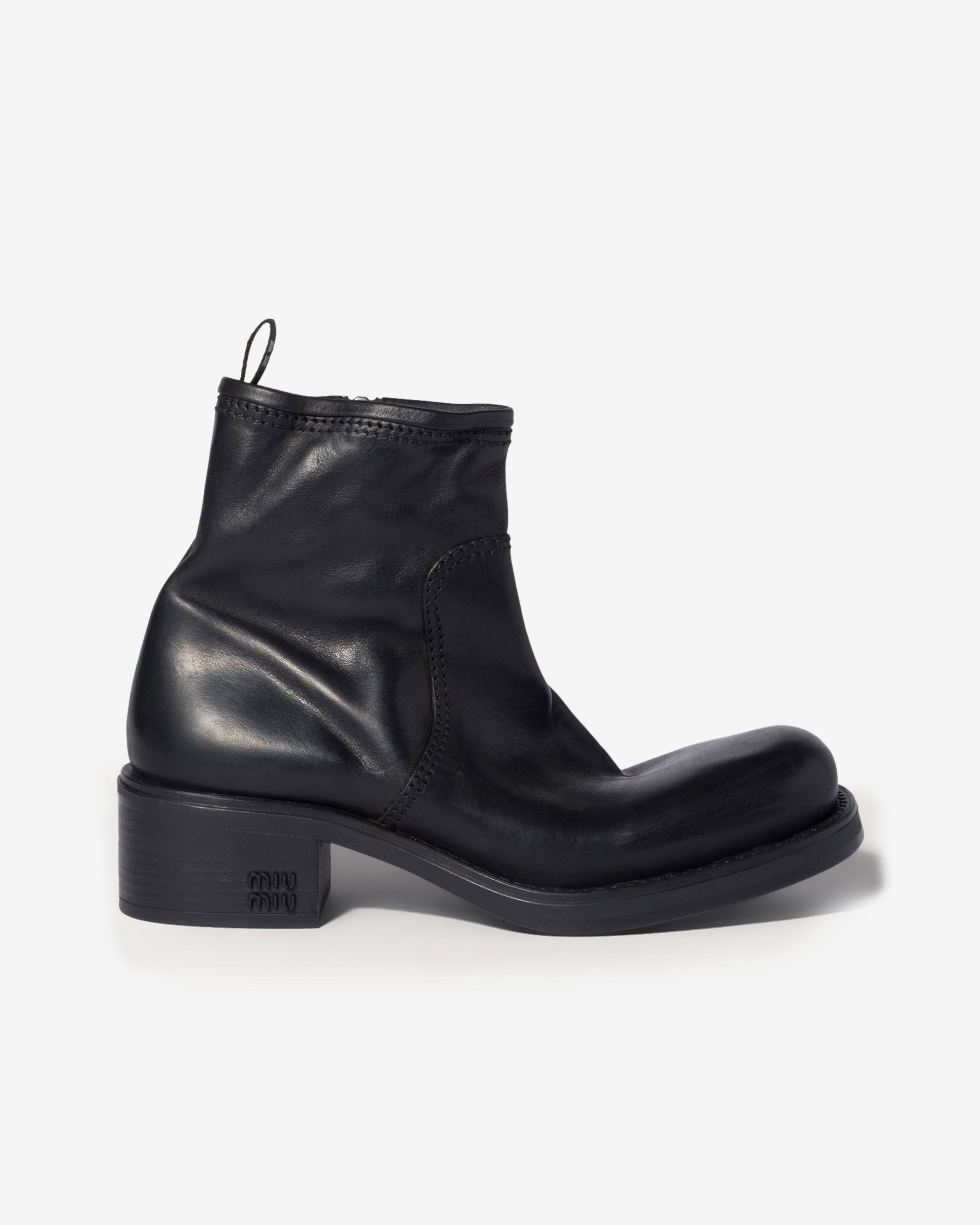 Miu Miu - Women's Calf Leather Booties - (Black) by MIU MIU