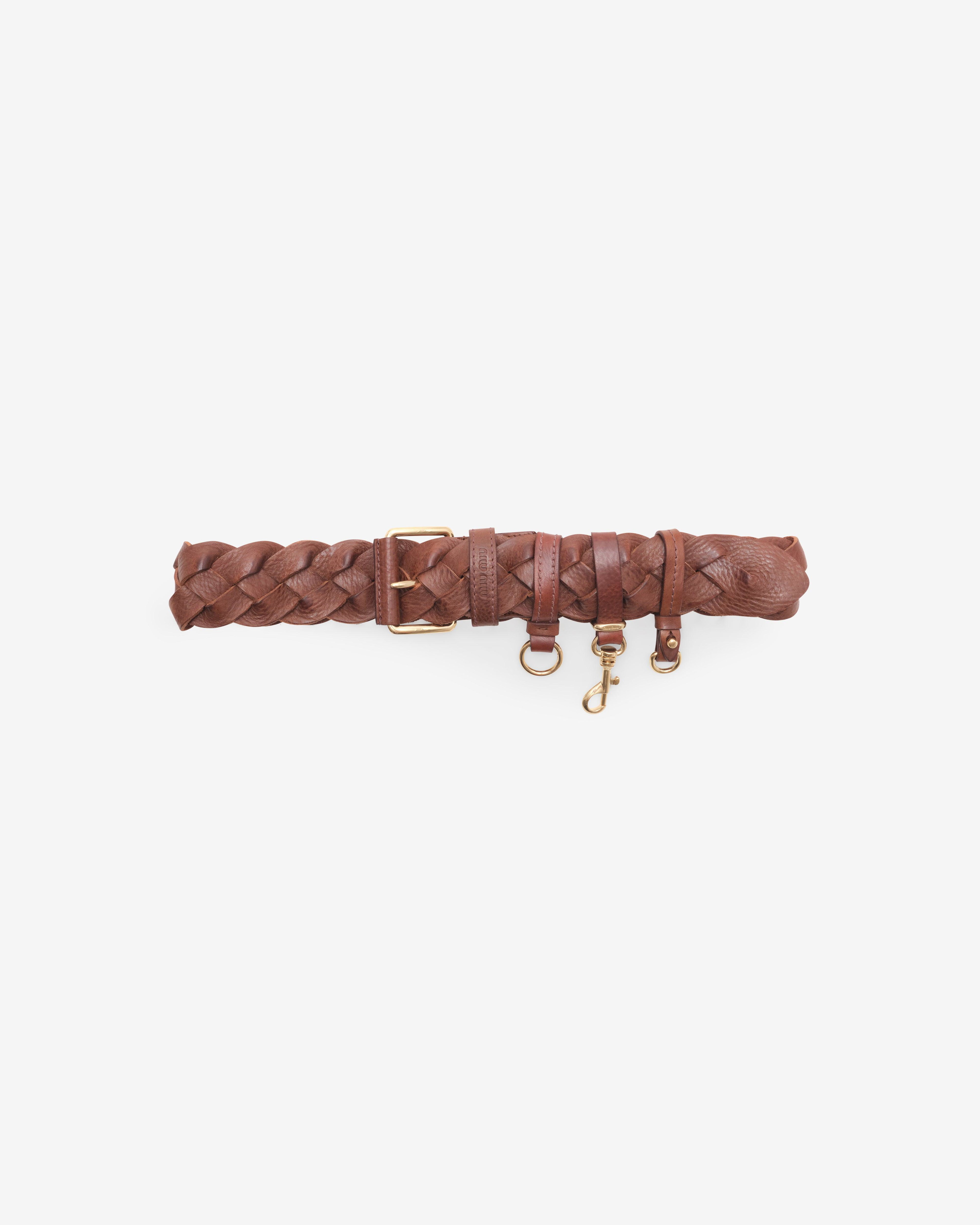 Miu Miu - Women's Leather Belt - (Tobacco) by MIU MIU