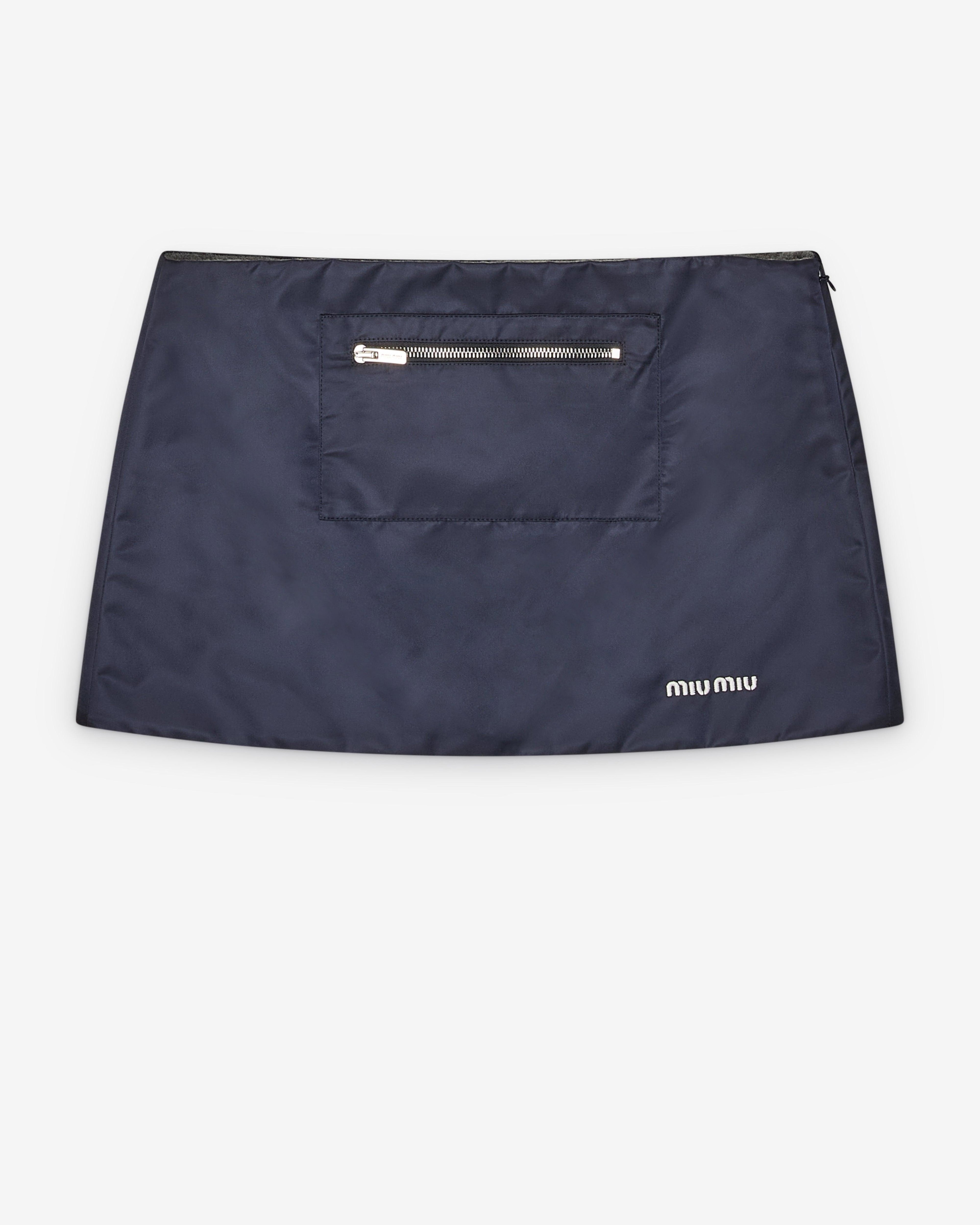 Miu Miu - Women's Logo-Embroidered Skirt - (Navy) by MIU MIU
