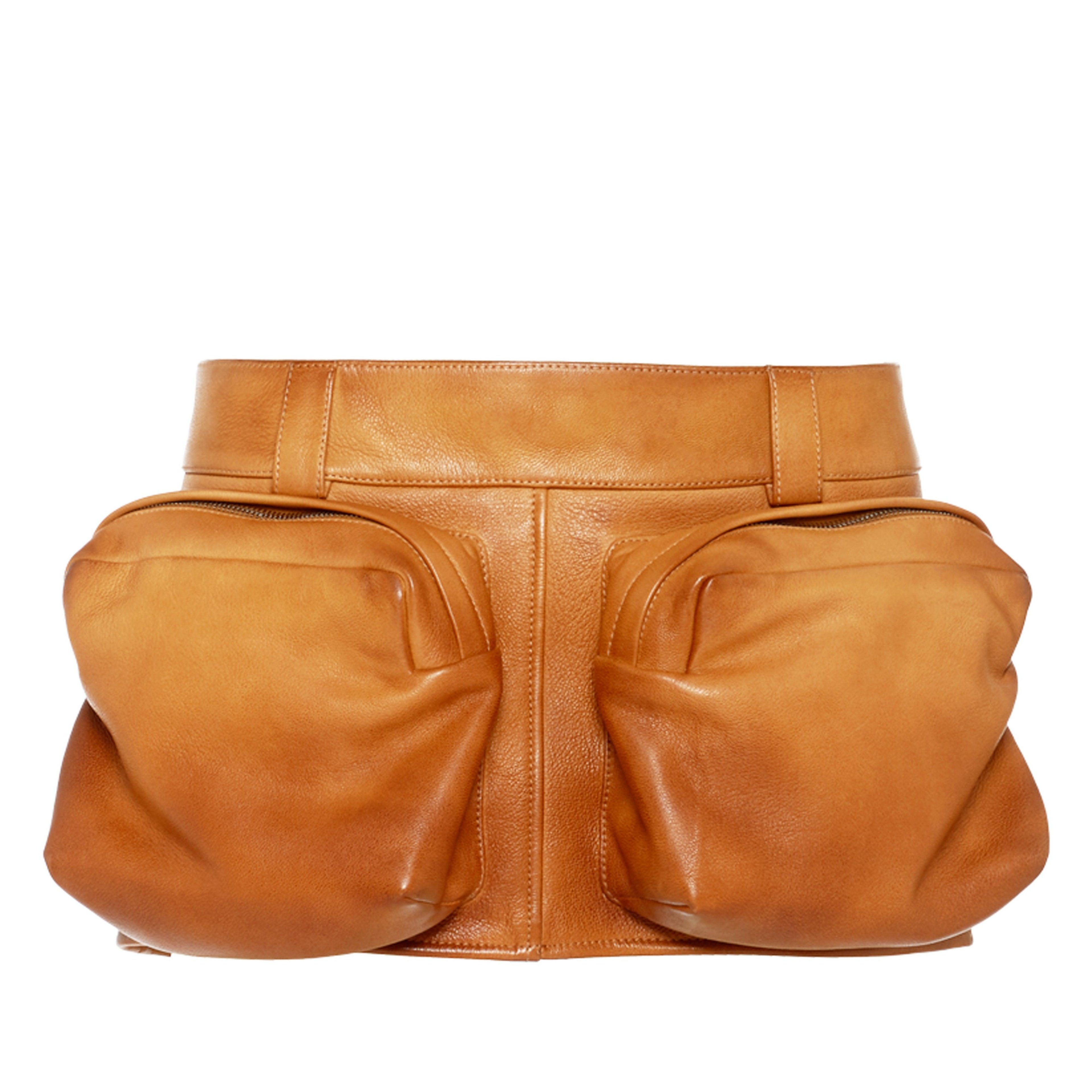 Miu Miu - Women's Nappa Leather Miniskirt - (Honey) by MIU MIU