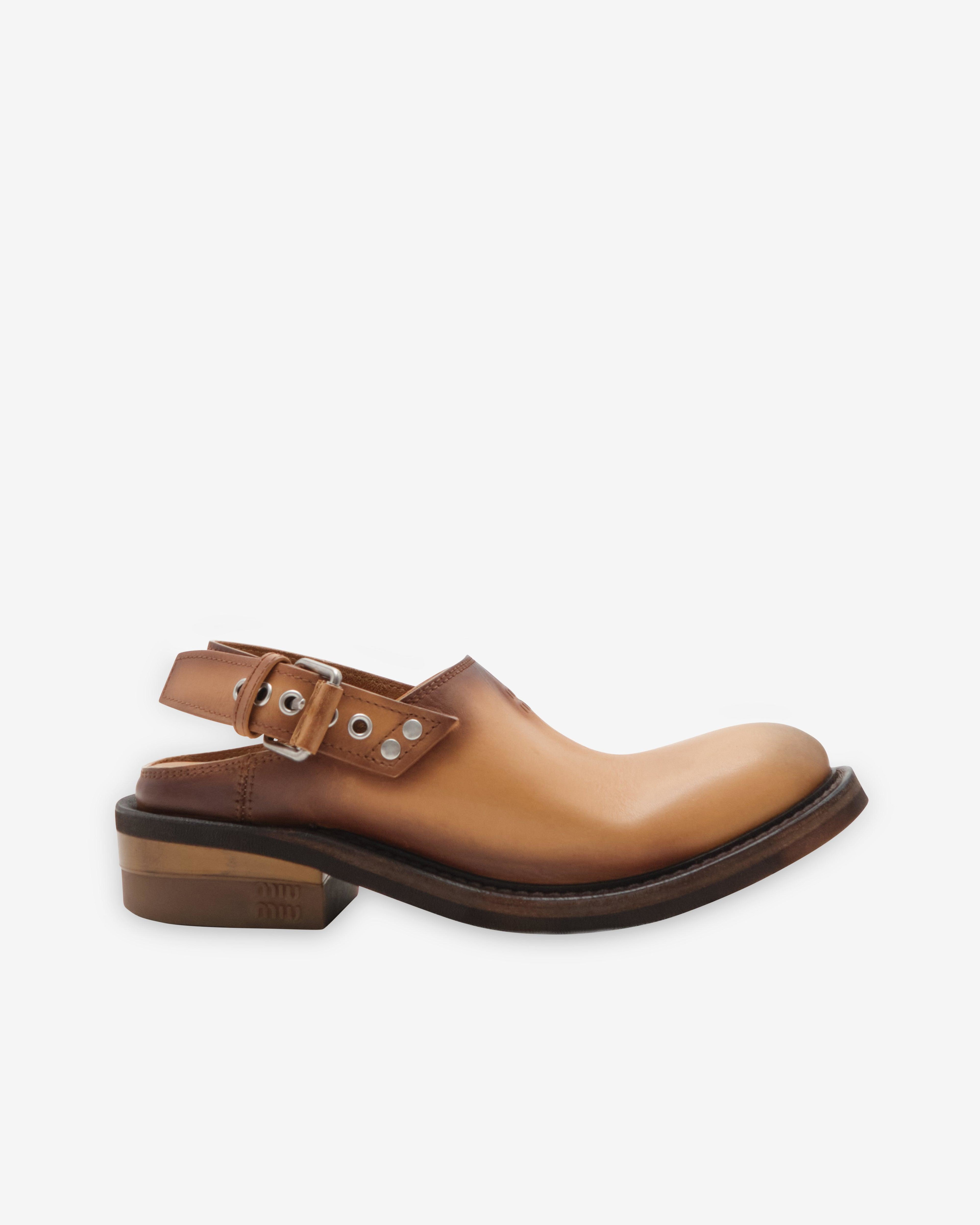 Miu Miu - Women's Open-Heel Shoes - (Tan) by MIU MIU