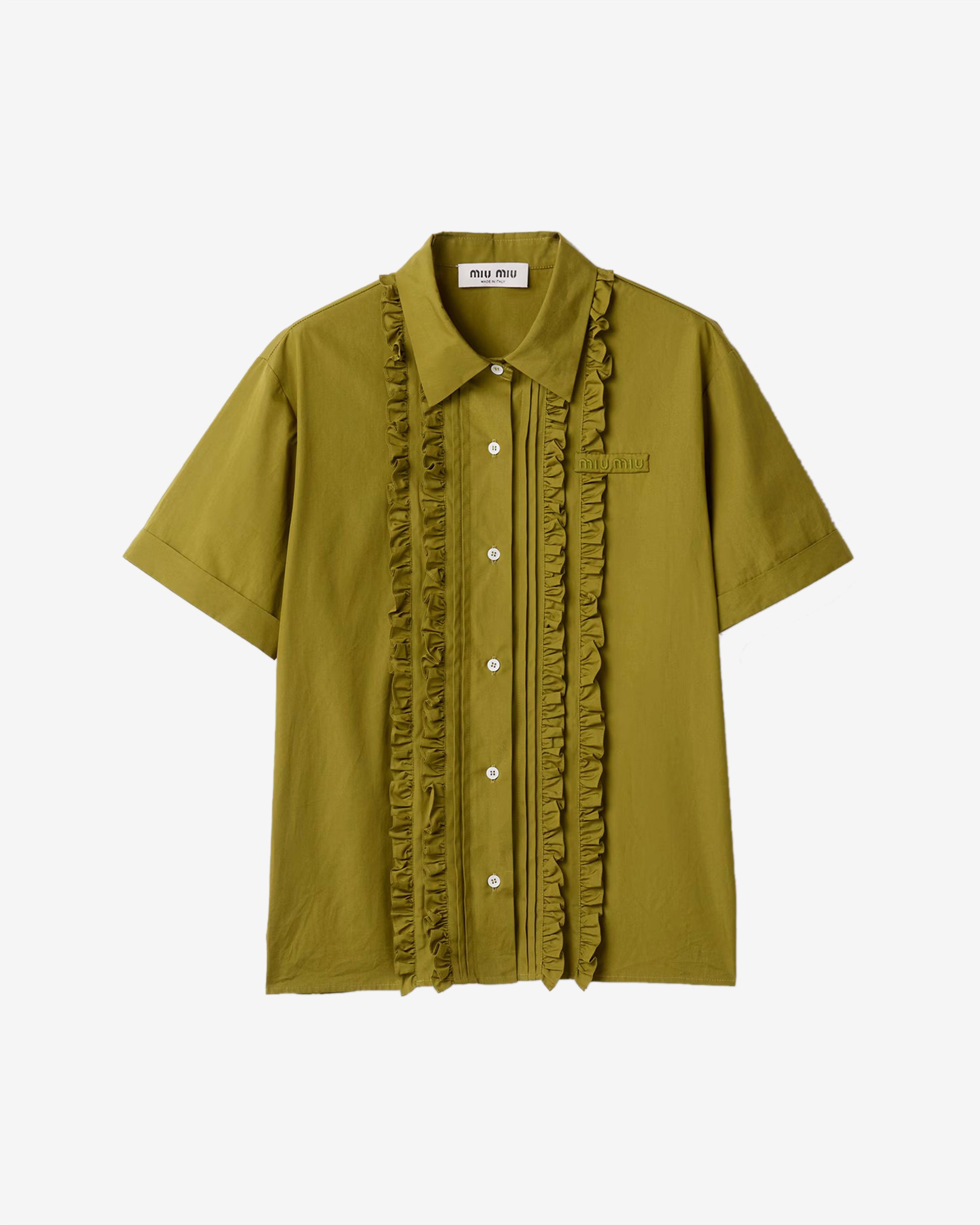 Miu Miu - Women's Poplin Shirt - (Olive Green) by MIU MIU