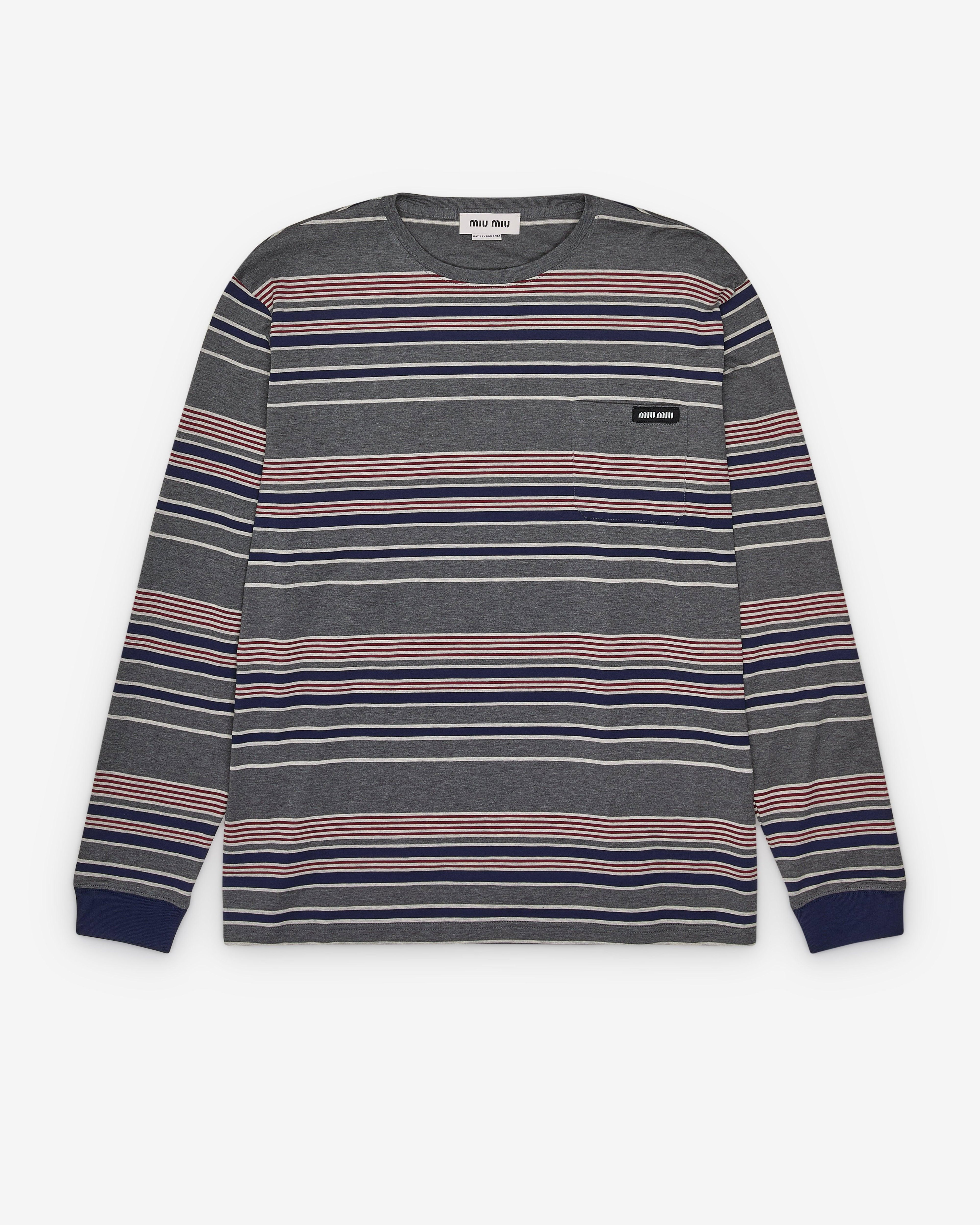 Miu Miu - Women's Striped Pullover - (Grey) by MIU MIU