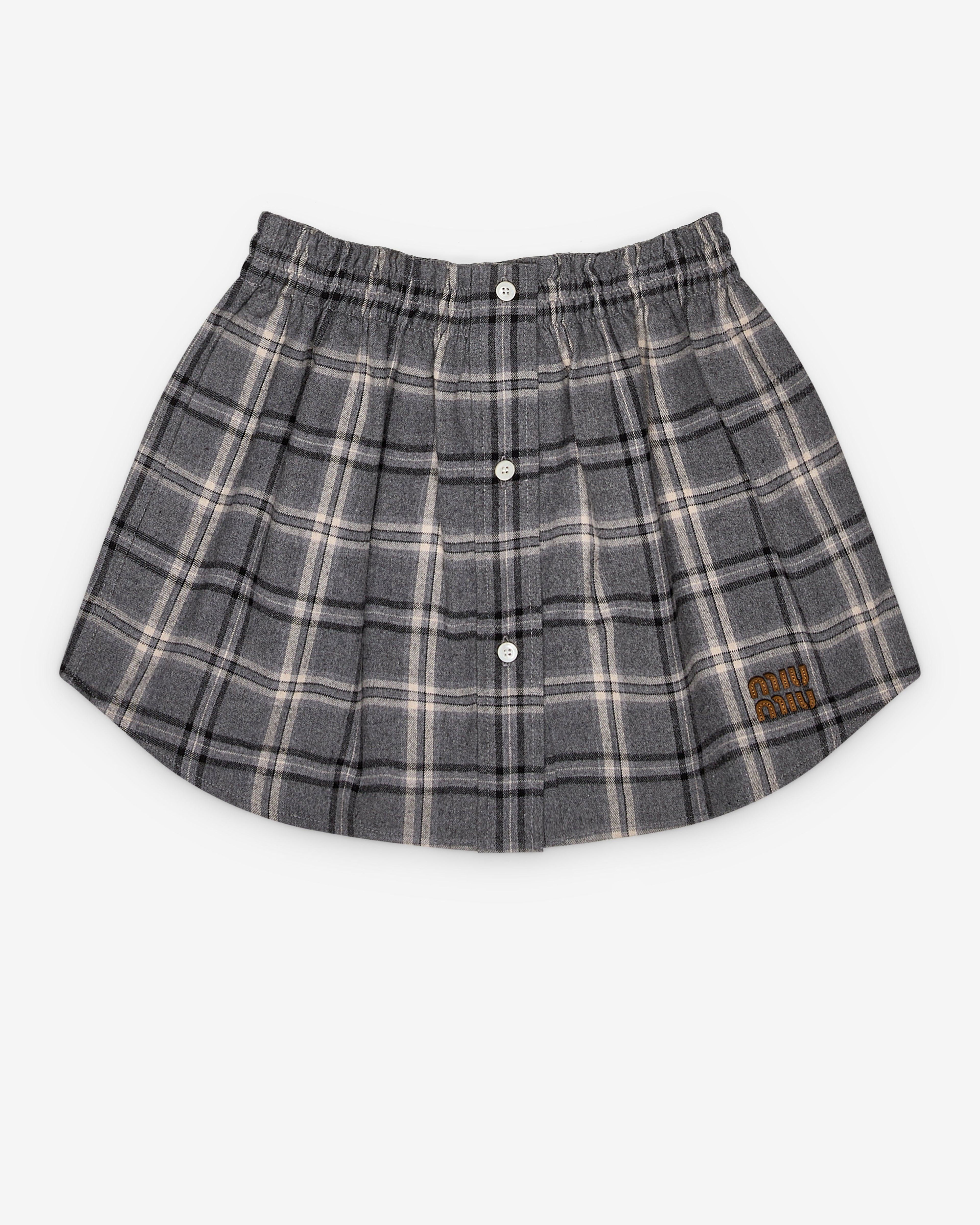 Miu Miu - Women's Tartan Skirt - (Ardesia) by MIU MIU Miu Miu - Women's Tartan Skirt - (Ardesia) by MIU MIU
