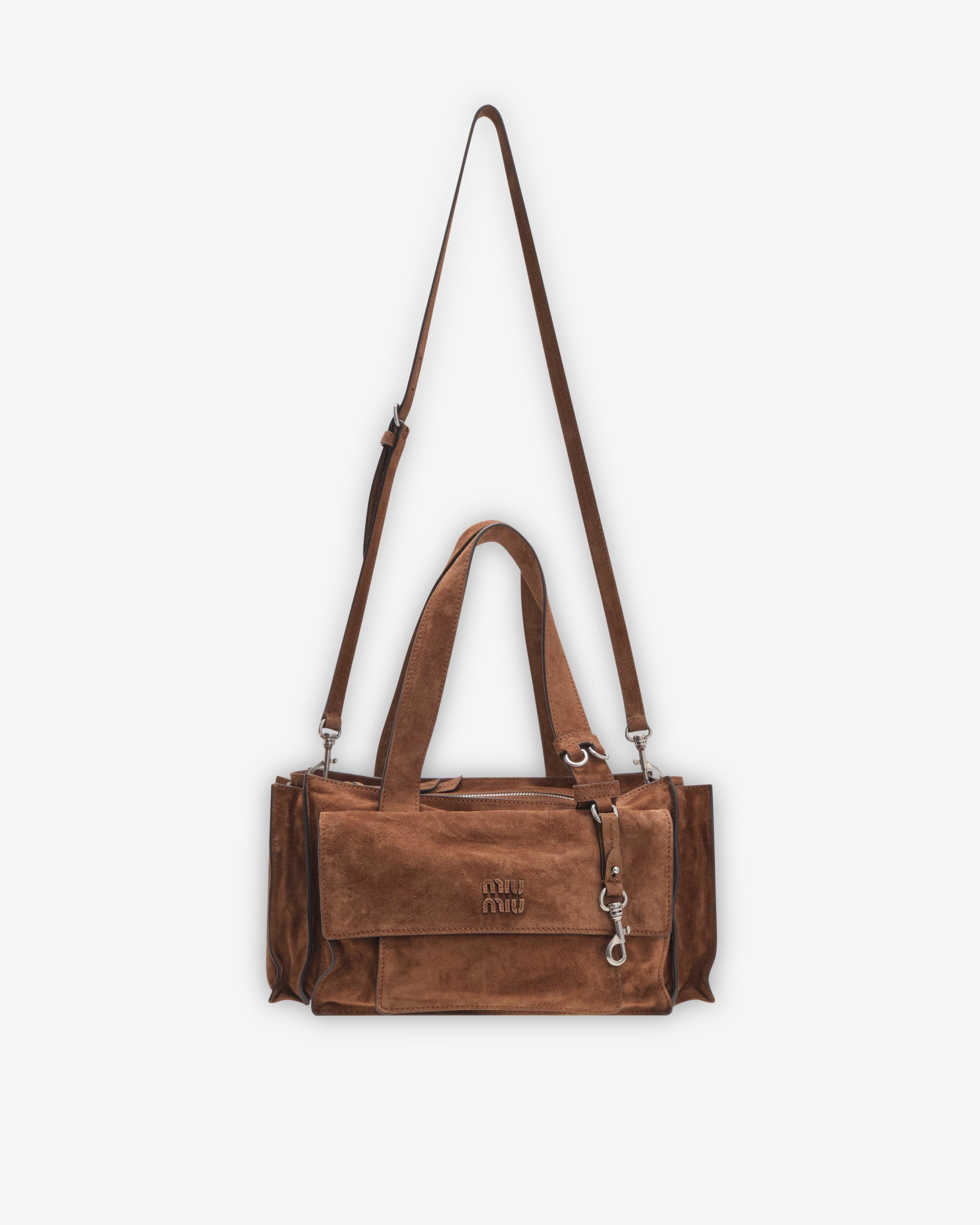 Miu Miu - Women's Utilitaire Suede Shopping Bag - (Cocoa Brown) by MIU MIU