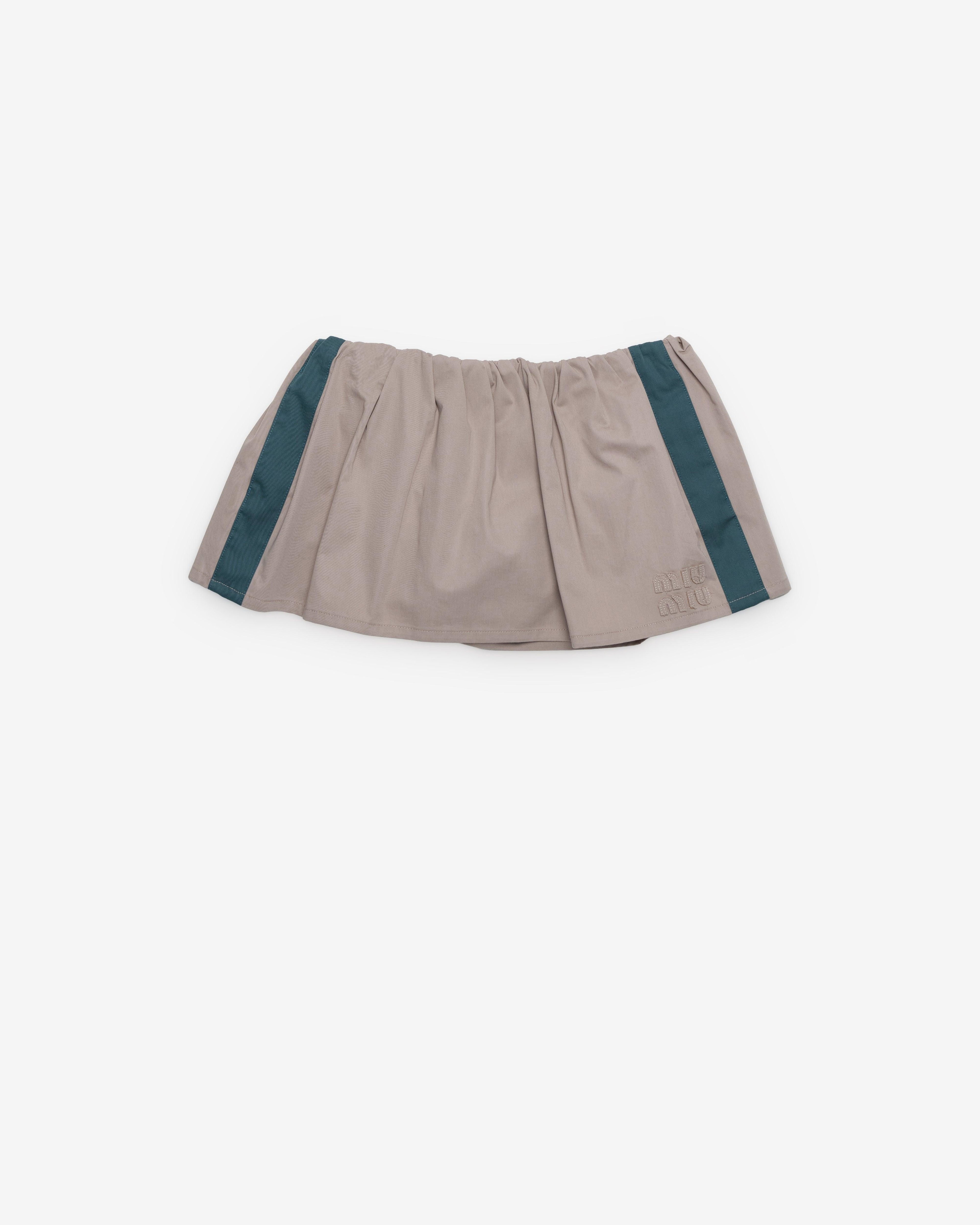 Miu Miu - Women's Washed Twill Mini Skirt - (Khaki/Green) by MIU MIU