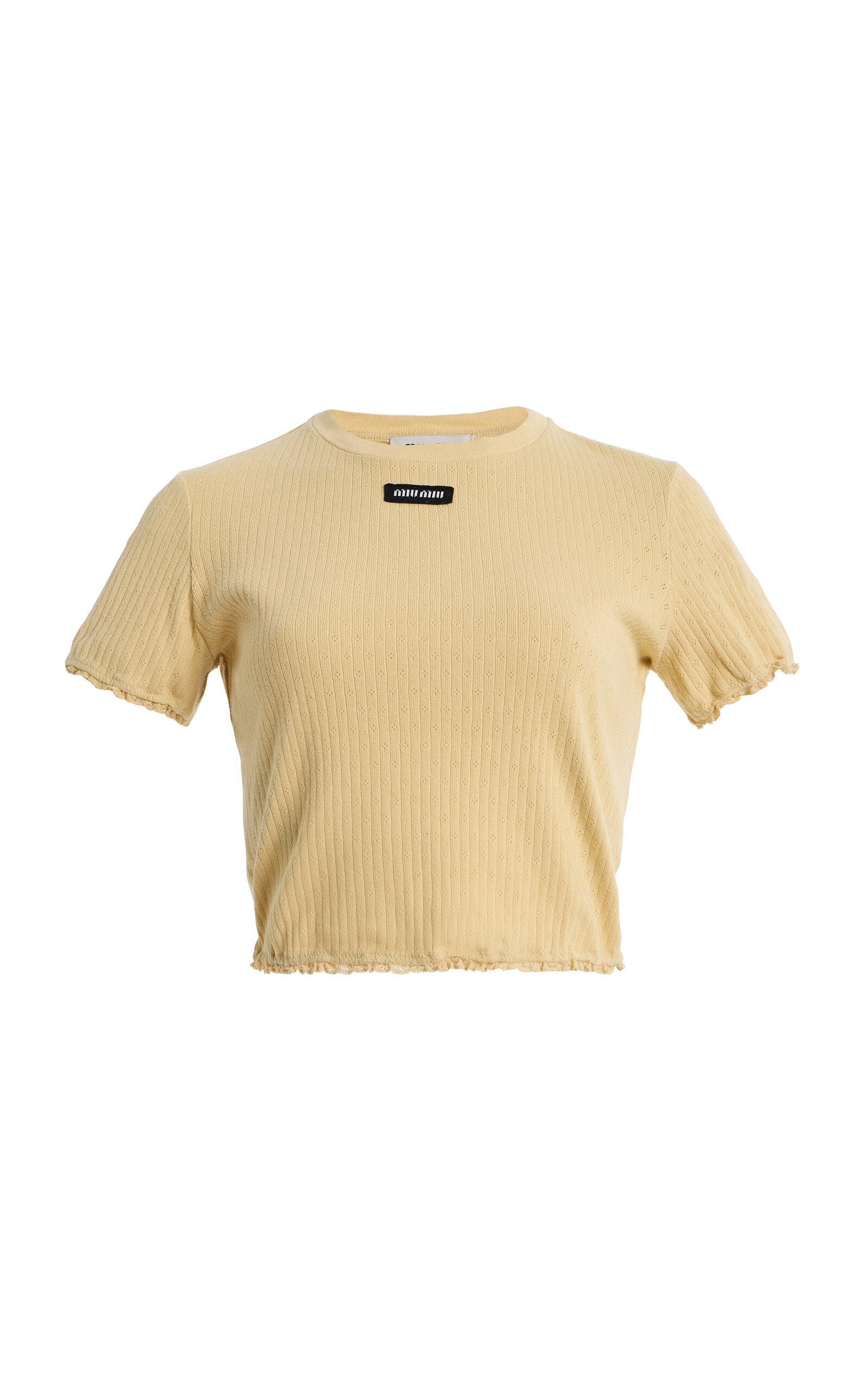 Miuiu Pointelle-Knit Cotton Baby Tee -oda Operandi by MIU MIU