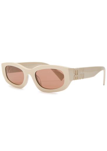 Narrow rectangle-frame sunglasses by MIU MIU