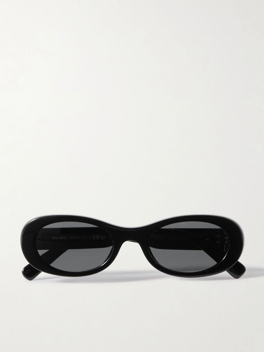 Oval-frame acetate sunglasses by MIU MIU