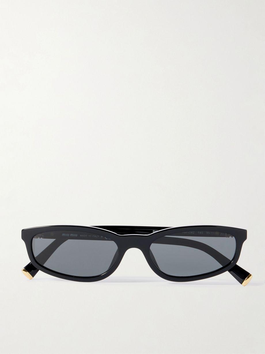 Oval-frame acetate sunglasses by MIU MIU