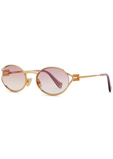 Oval-frame sunglasses by MIU MIU