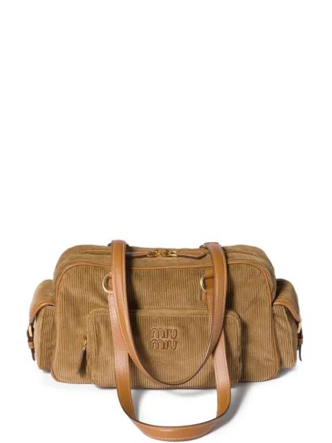 Pocket corduroy shoulder bag by MIU MIU