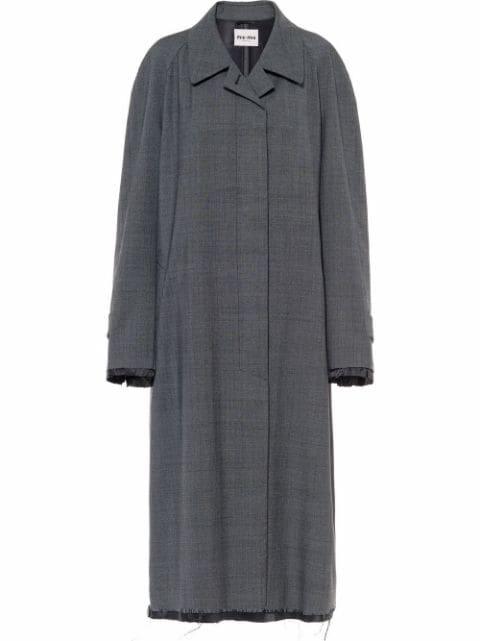Prince of Wales check wool coat by MIU MIU