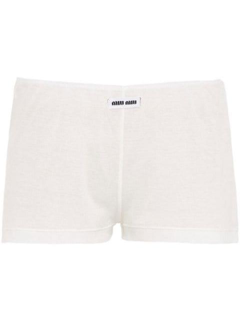 Ribbed knit boxer shorts by MIU MIU