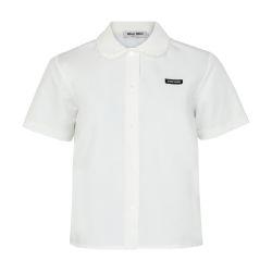 Short-sleeved shirt with Peter Pan collar by MIU MIU