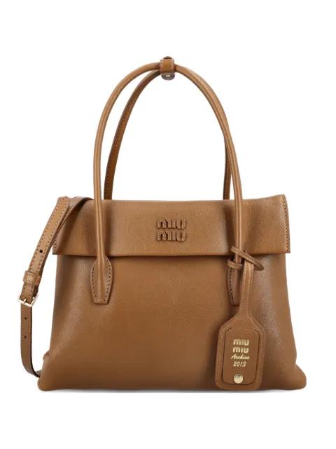 Solitaire leather tote bag by MIU MIU
