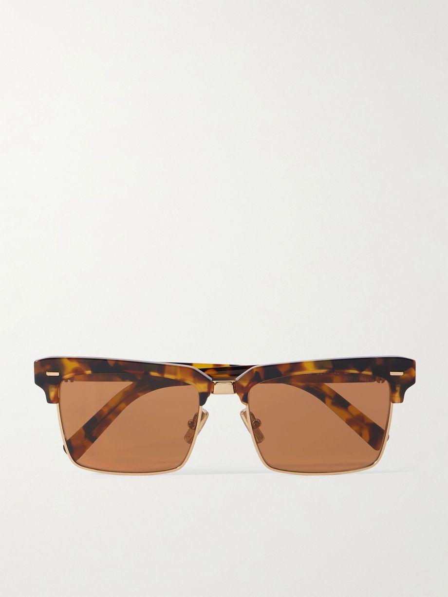 Square-frame tortoiseshell acetate and gold-tone sunglasses by MIU MIU