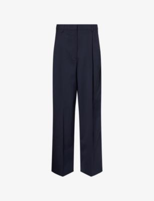 Tailored Straight-Leg Wool-Blend Trousers by MIU MIU