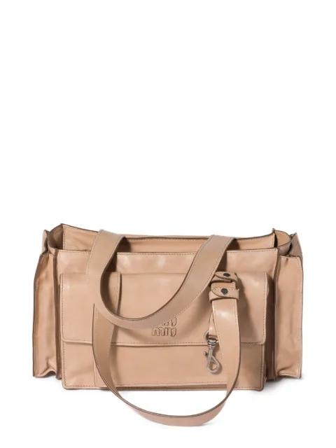 Utilitaire leather shoulder bag by MIU MIU
