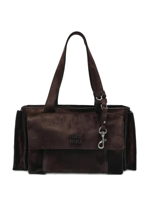Utilitaire suede tote bag by MIU MIU