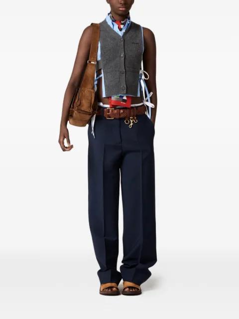 V-neck cut-out vest by MIU MIU