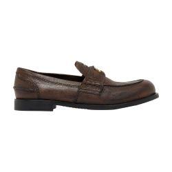 Vintage-effect leather loafers by MIU MIU