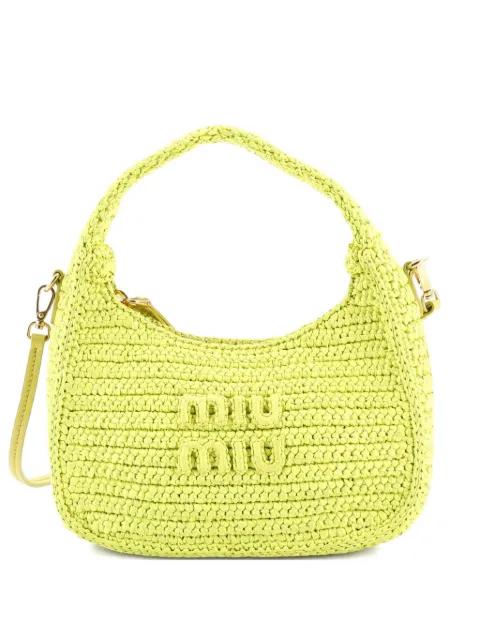 Wander Crochet Mini hobo bag by MIU MIU 