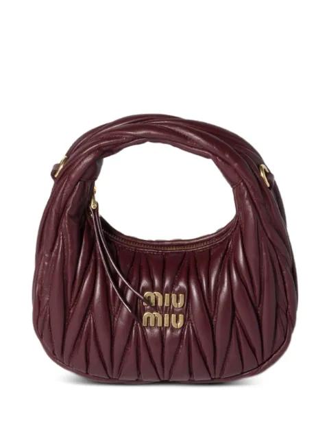 Wander matelassé leather mini-bag by MIU MIU