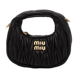 Wander micro hobo bag in quilted nappa leather by MIU MIU