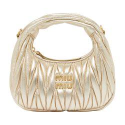 Wander quilted nappa hobo mini bag by MIU MIU