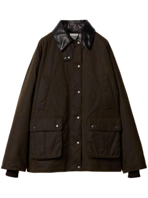Waxed canvas blouson jacket by MIU MIU