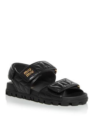 Women's Quilted Strappy Slingback Sandals by MIU MIU