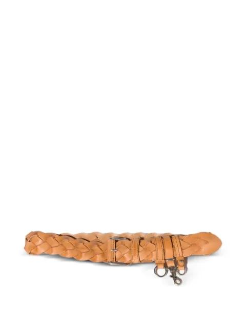 braided leather belt by MIU MIU