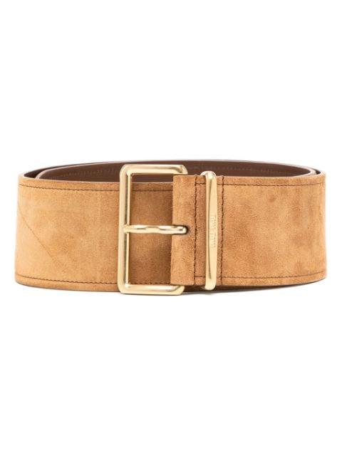 buckled suede belt by MIU MIU