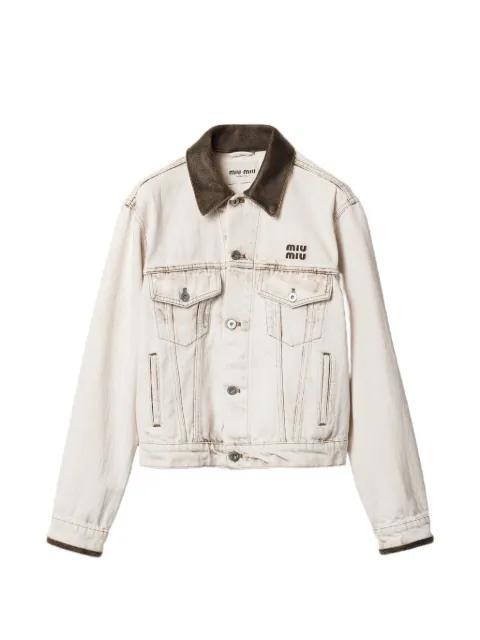 button cotton jacket by MIU MIU