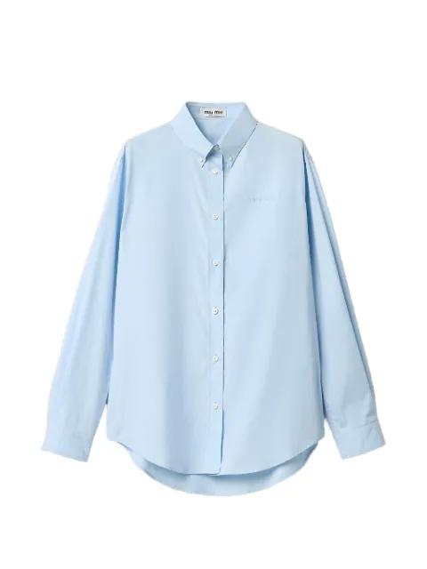 button-down embroidered poplin shirt by MIU MIU