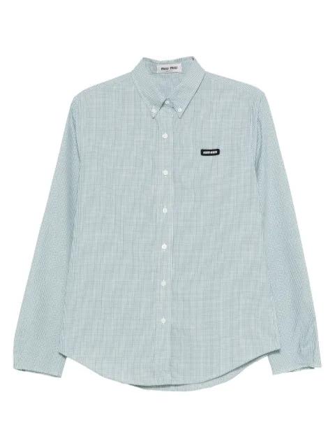 check-pattern buttoned shirt by MIU MIU