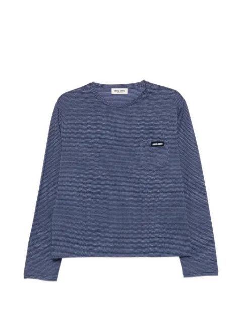 chest-pocket T-shirt by MIU MIU