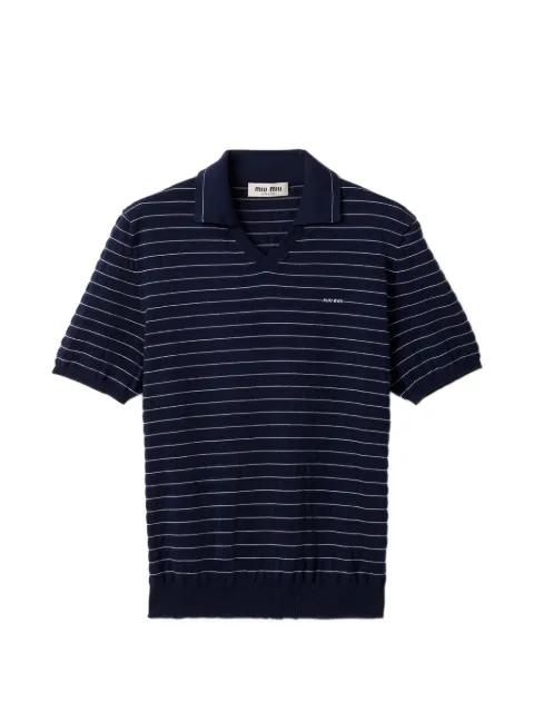 cotton V-neck sweater by MIU MIU