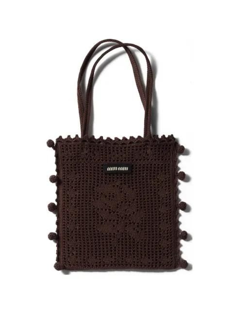 cotton crochet handbag by MIU MIU