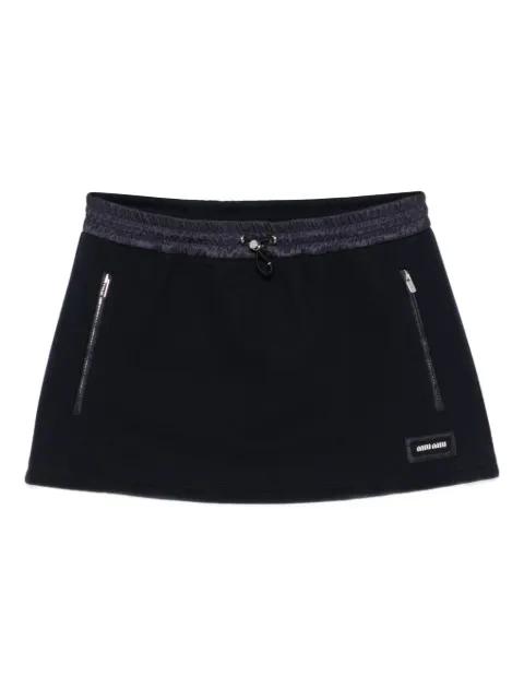 cotton fleece miniskirt by MIU MIU