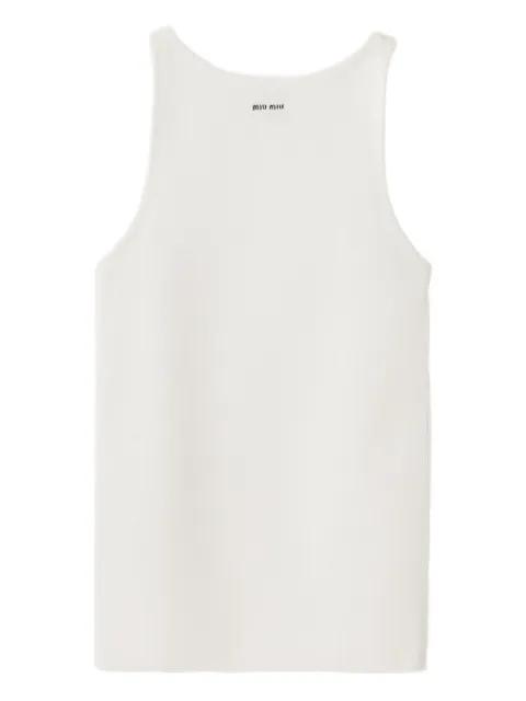 cotton knit tank top by MIU MIU