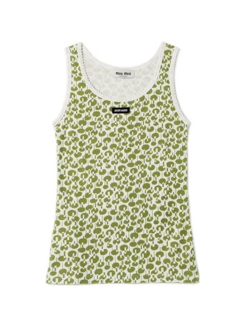 cotton tank top by MIU MIU