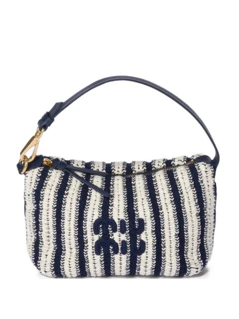 crochet and leather pouch by MIU MIU