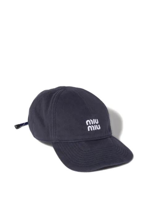 denim baseball cap by MIU MIU