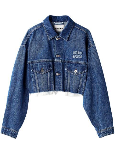 denim blouson jacket by MIU MIU