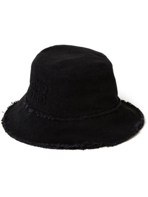 denim bucket hat by MIU MIU